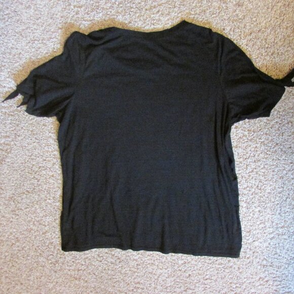 Disney Princess Ariel Sebastian Under The Sea 1X Black Cold Shoulder Shirt EUC - Picture 2 of 2